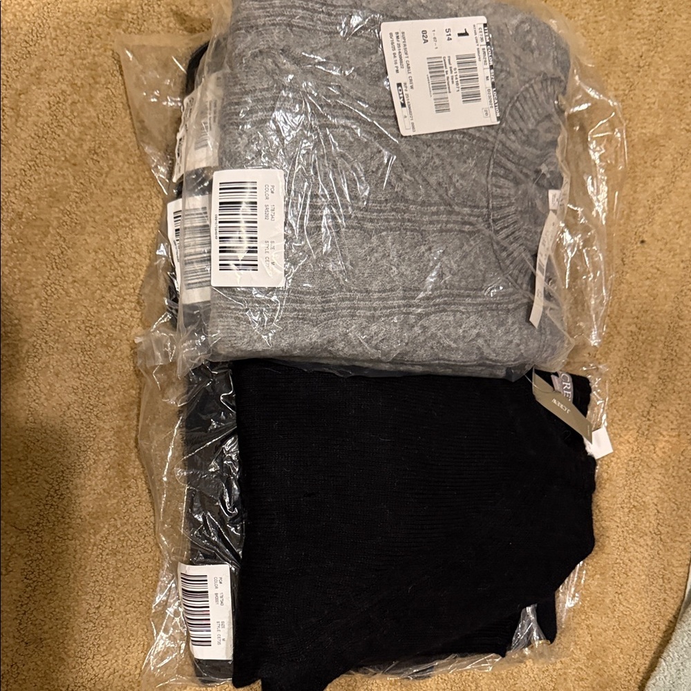 J. Crew Women's Crew Neck Sweaters in Gray and Black